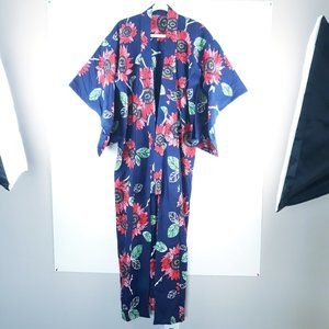 Floral Navy Blue Kimono Open Duster Cardigan